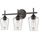 Ashford 3 Light 22 inch Rubbed Bronze Vanity Light Wall Light